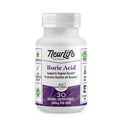 NewLife Naturals Medical Grade Boric Acid Vaginal Suppositories